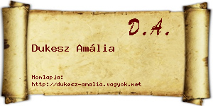 Dukesz Amália névjegykártya